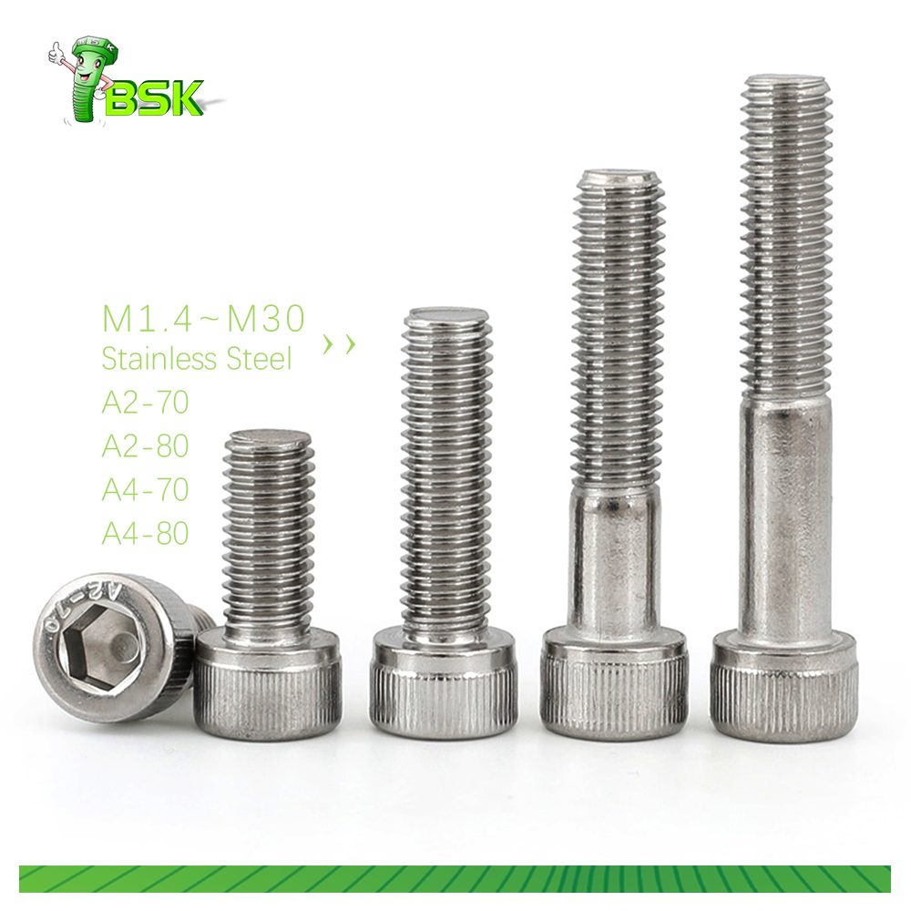 A2-70 A4-80 stainless steel hex socket head screw allen head screw 1/4-20 din912 bolt and nut