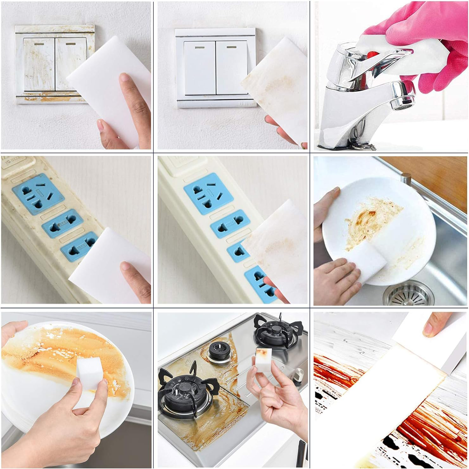 wholesale Multi-Functional clean Foam Eraser Cleaning White blocks Household Magic melamine sponge