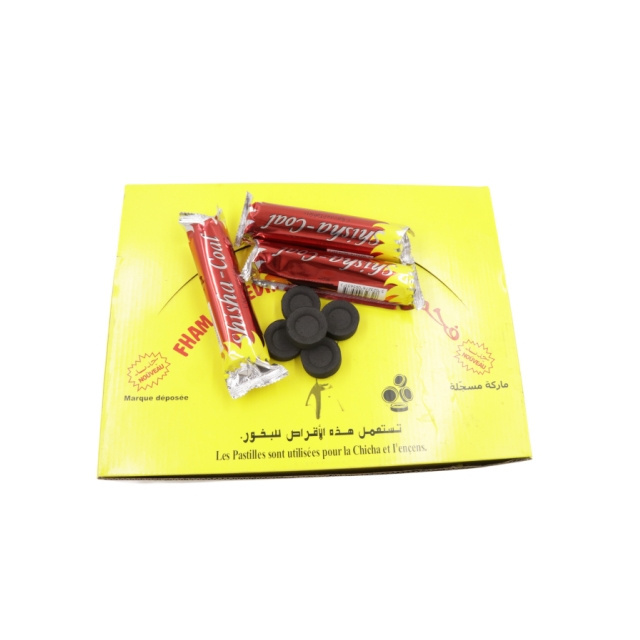 Incense burning charcoal 33mm highly flammable black round coal for hookah smoking