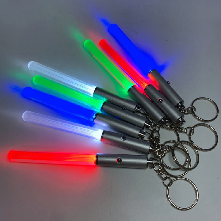 Promotional Light Up Star-War plastic LED Acrylic Glowing Lightsaber Keychain with Custom logo