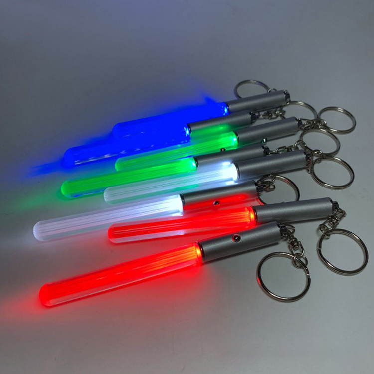 Promotional Light Up Star-War plastic LED Acrylic Glowing Lightsaber Keychain with Custom logo