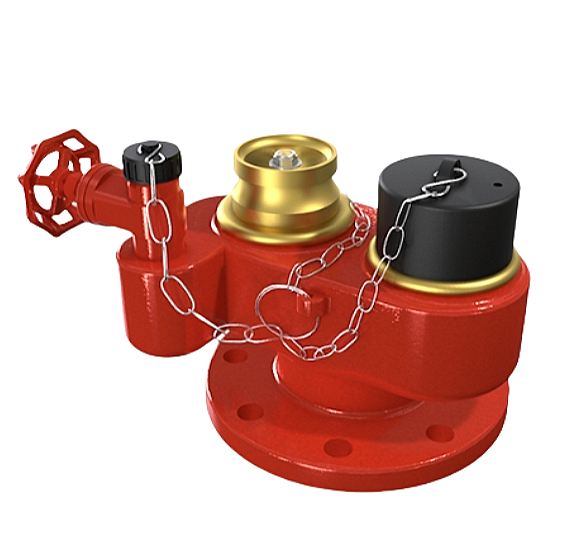 Manufacturer 100mm Flange Fire Fighting Breeching Inlet Dry Riser Inlet Breeching Valve For Fire Safety