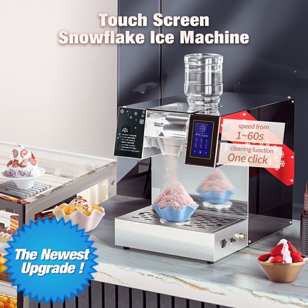 Snow Flake Ice Shaver Machine Automatic Korean Machine Snow Bingsu Ice Crusher Electric High Effective Water Based Snow Machine