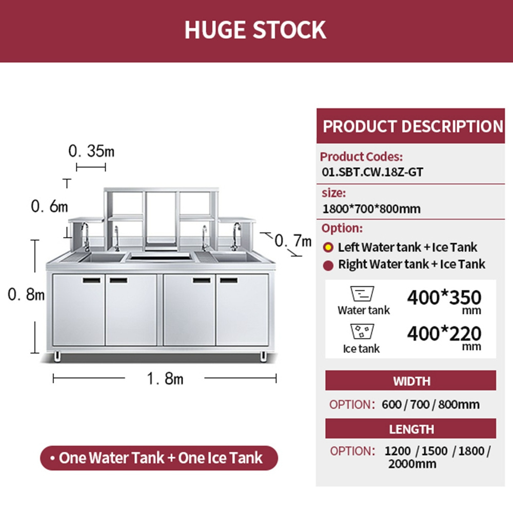 Commercial Boba Shop Working Table Container Milk Tea Bar Counter machine Bubble Milk Tea Counter