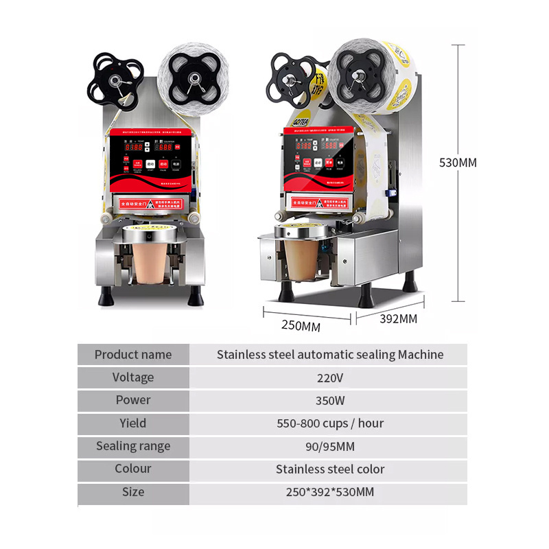 Brake Seals Boba Sealer Automatic For Plastic Aluminium Foil Cup Sealing Machine