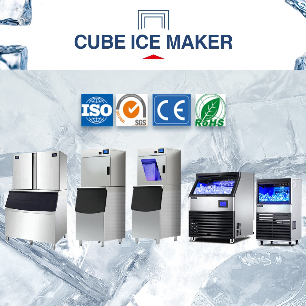 Automatic cube ice making machine water cooling ice maker machine for milk tea shop