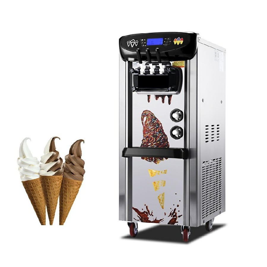 New release commercial rolled ice cream machine soft ice cream maker for milk tea shop cream ice machines