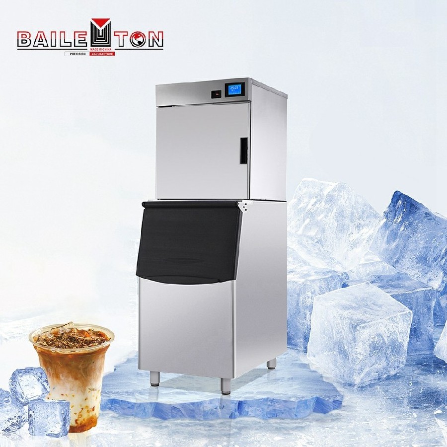 Automatic cube ice making machine water cooling ice maker machine for milk tea shop