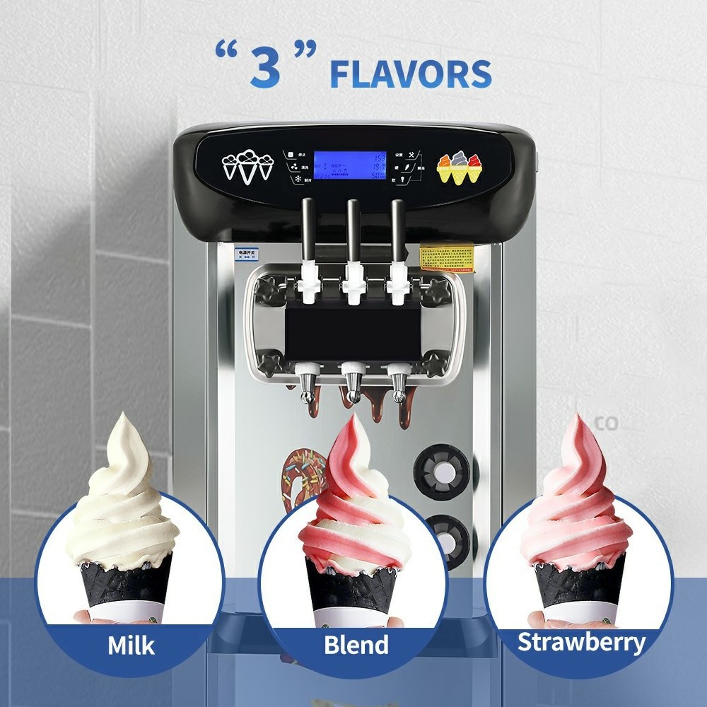 New release commercial rolled ice cream machine soft ice cream maker for milk tea shop cream ice machines