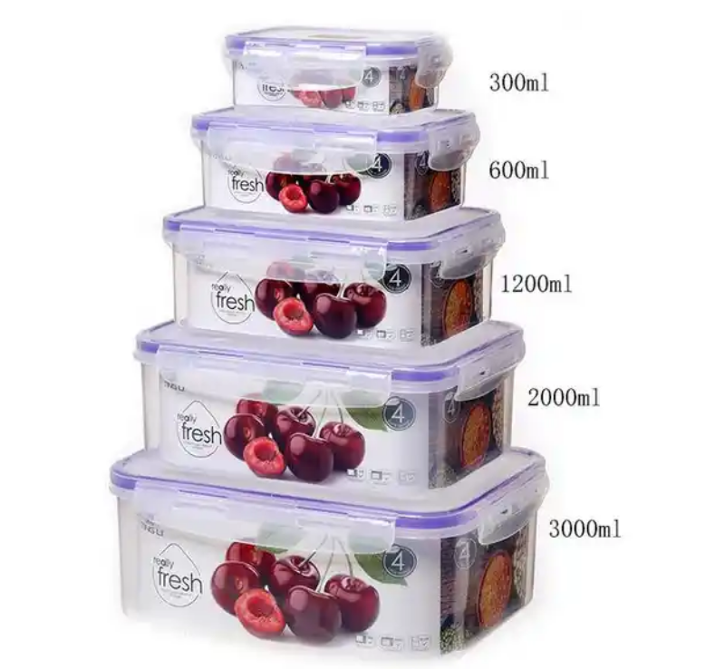 BPA-Free Customizable Airtight Transparent Food Grade Microwable Plastic Food Storage Container Kitchen accessories food box