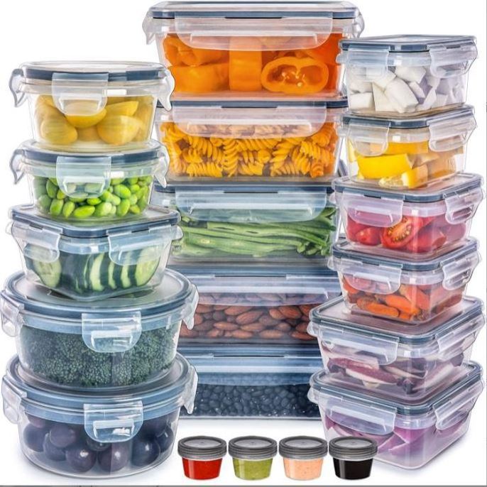 20 Pack Food-grade Premium Airtight home Food Storage Container Container for Food for Kitchen Water-proof Fridge Plastic Modern