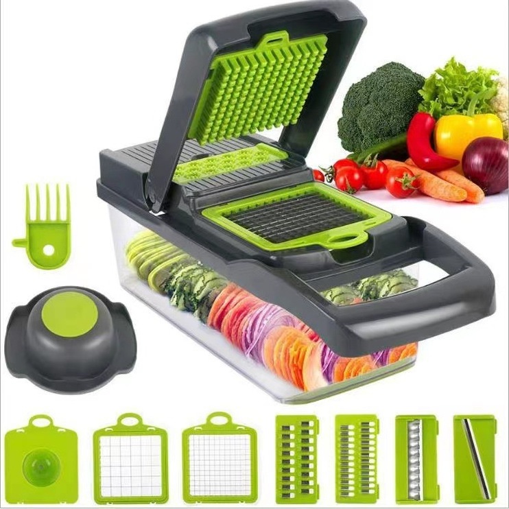 Hot selling Kitchen  accessories 16 In 1 manual mandoline fruit vegetable cutter onion dicer veggie slicer vegetable chopper