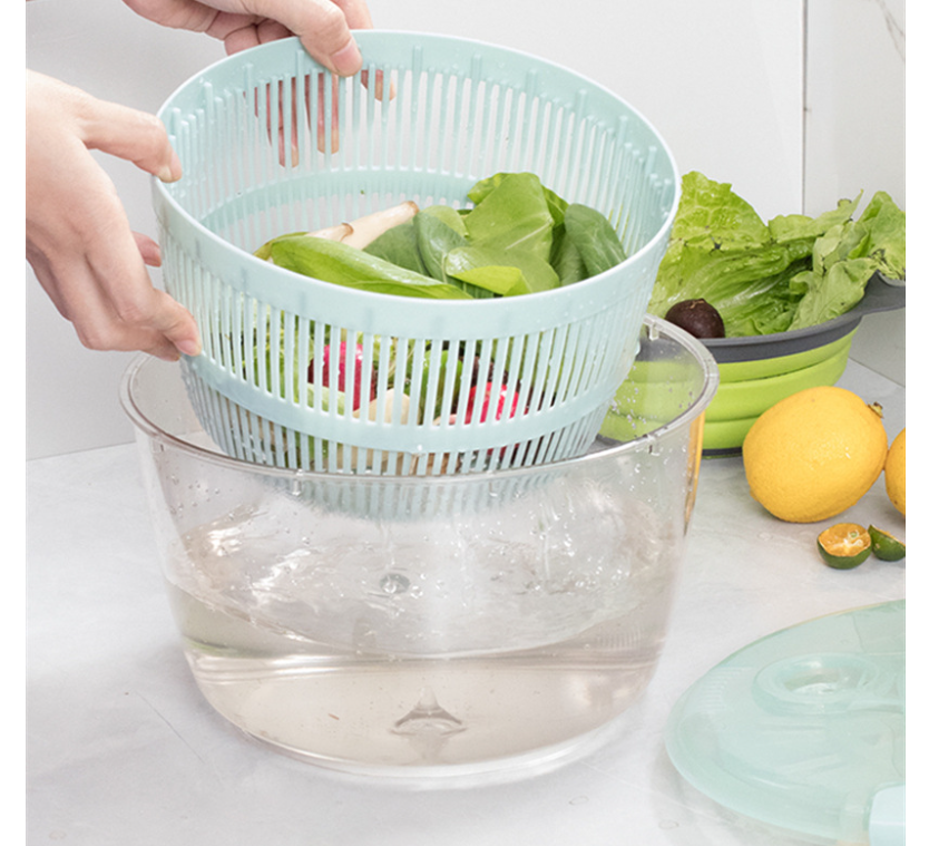 Vegetable Dehydrator Wash Basket Kitchen Supplies Drain Basket Manual Drier Dehydrator Fruit And Vegetable Salad Spinner