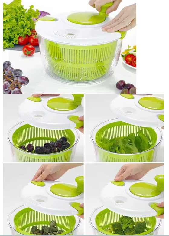 Vegetable Dehydrator Wash Basket Kitchen Supplies Drain Basket Manual Drier Dehydrator Fruit And Vegetable Salad Spinner