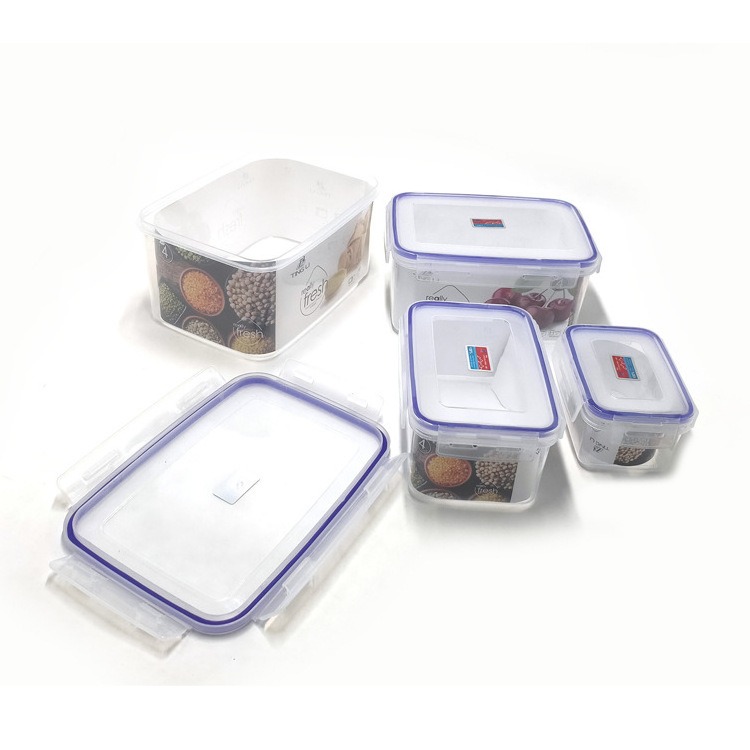 BPA-Free Customizable Airtight Transparent Food Grade Microwable Plastic Food Storage Container Kitchen accessories food box