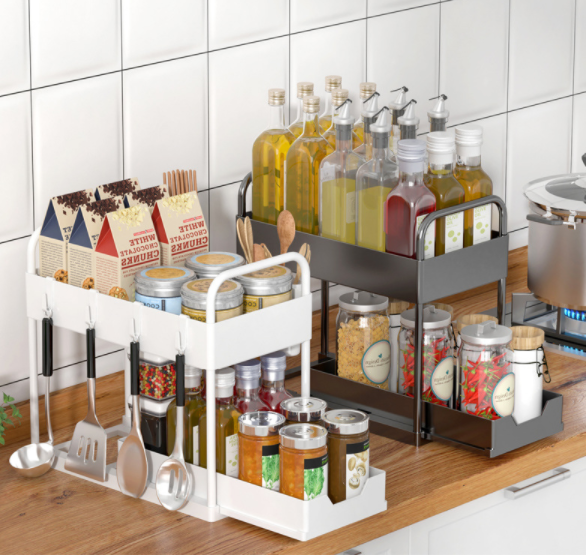 Hotsale home kitchen Under Sink Organizer with Sliding Drawer  Pull Out Cabinet Storage Rack Home Spice Rack