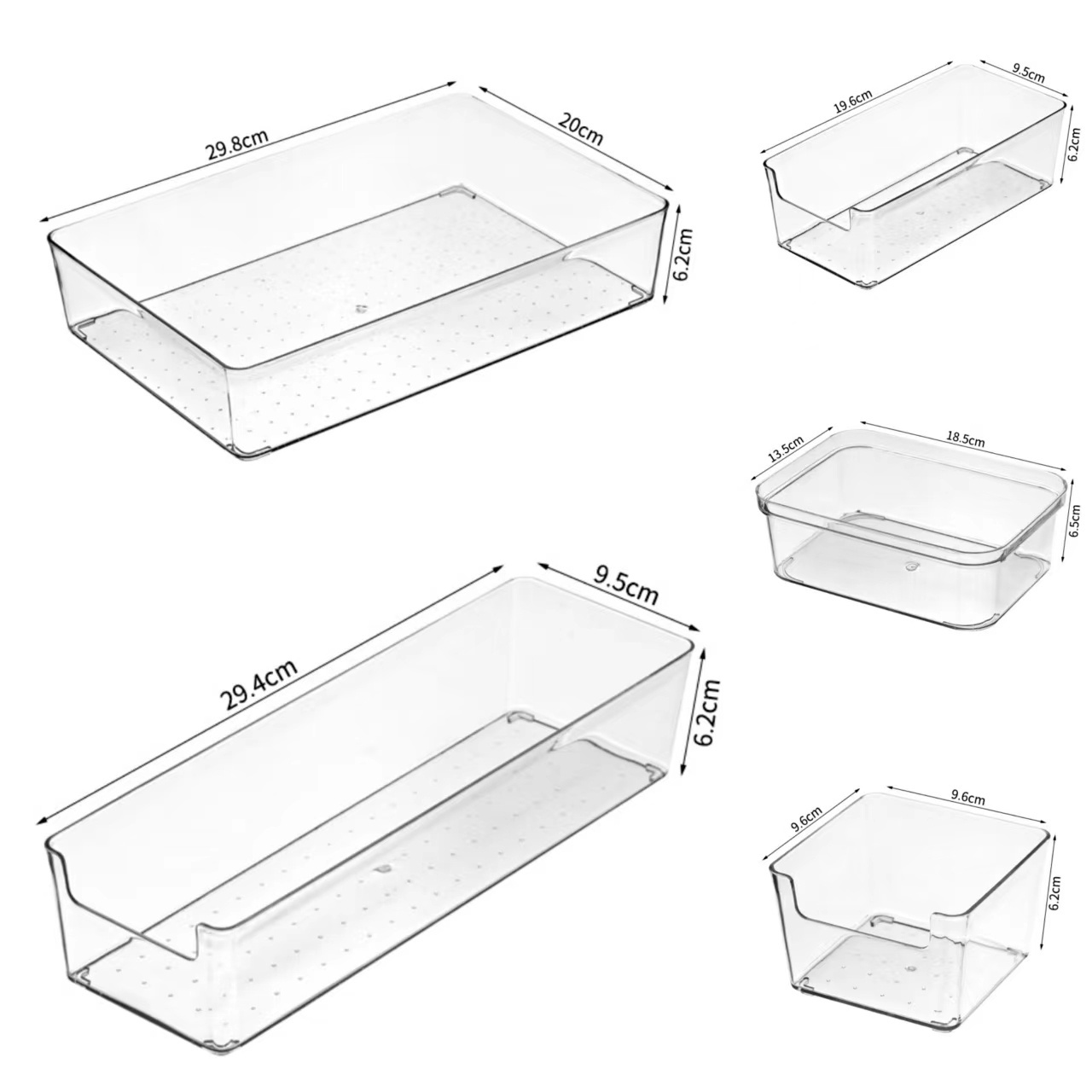 Desk Drawer Organizers Storage Box Jewelry Makeup Organizer for Cosmetic Closet Organizer Transparent PET Multifunction Modern