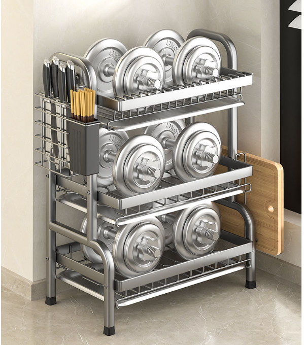 Hotsale Home kitchen 3-Layer Bowl Dish Metal Rack Sink Organizer storage shelf Over Sink Dish Drying Rack