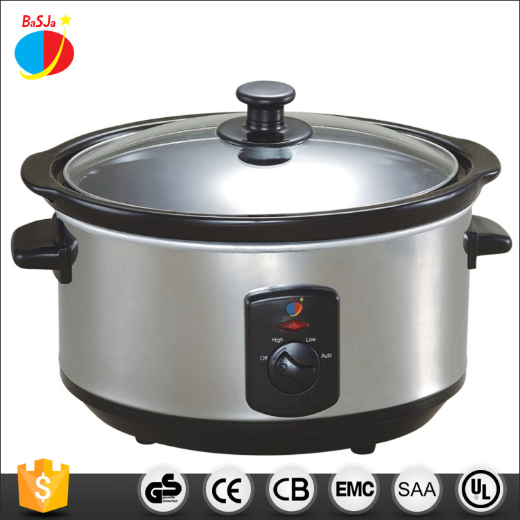 Kitchen appliance 320W 7.5QT oval stainless steel crock pot electric slow cooker 1.5L 3.5L 5L