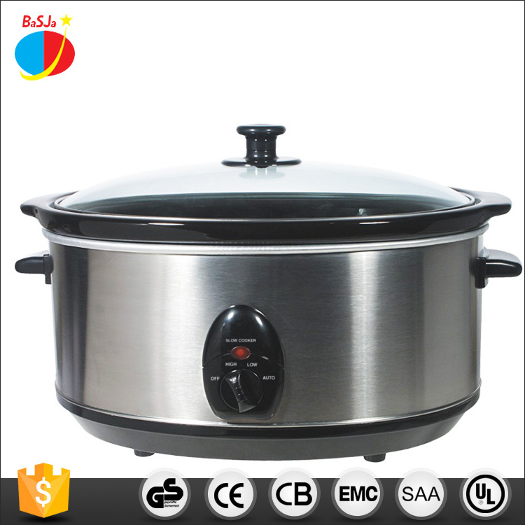 Kitchen appliance 320W 7.5QT oval stainless steel crock pot electric slow cooker 1.5L 3.5L 5L