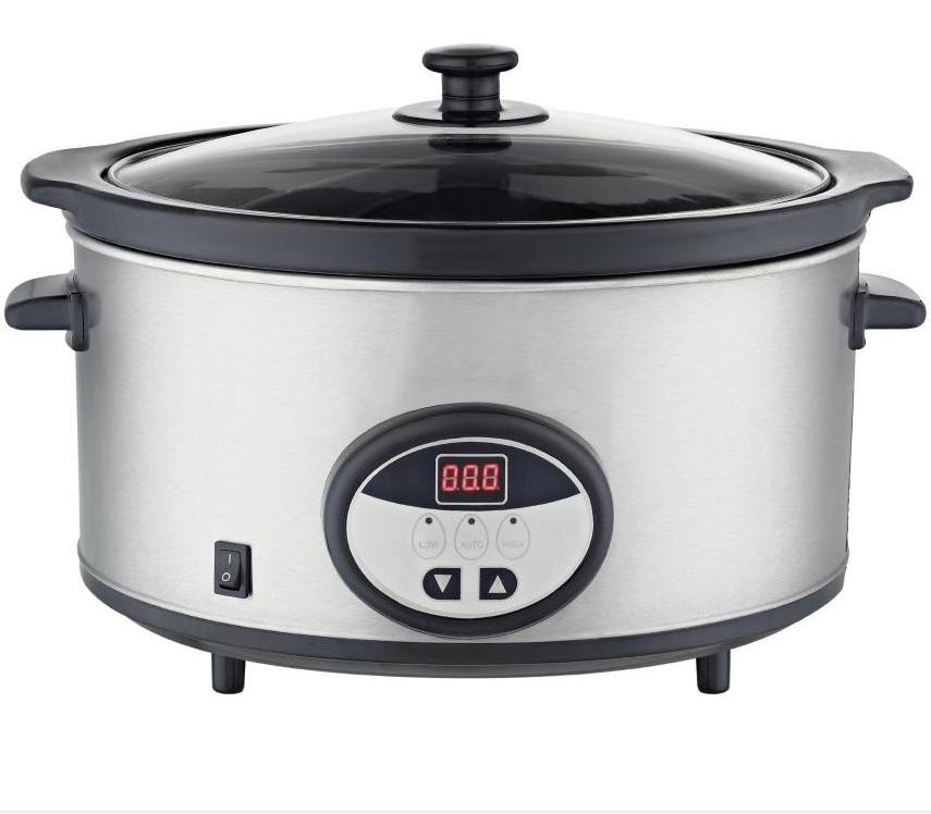 Crock Pot 6.0L 3.5L 1.5L Stainless Steel Digital Countdown Programmable Oval Electric Slow Cooker with Standard Lid