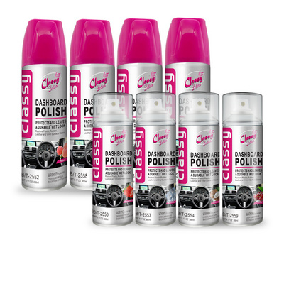 aerosol spray cleaner car care products interior protectent and car dashboard polish