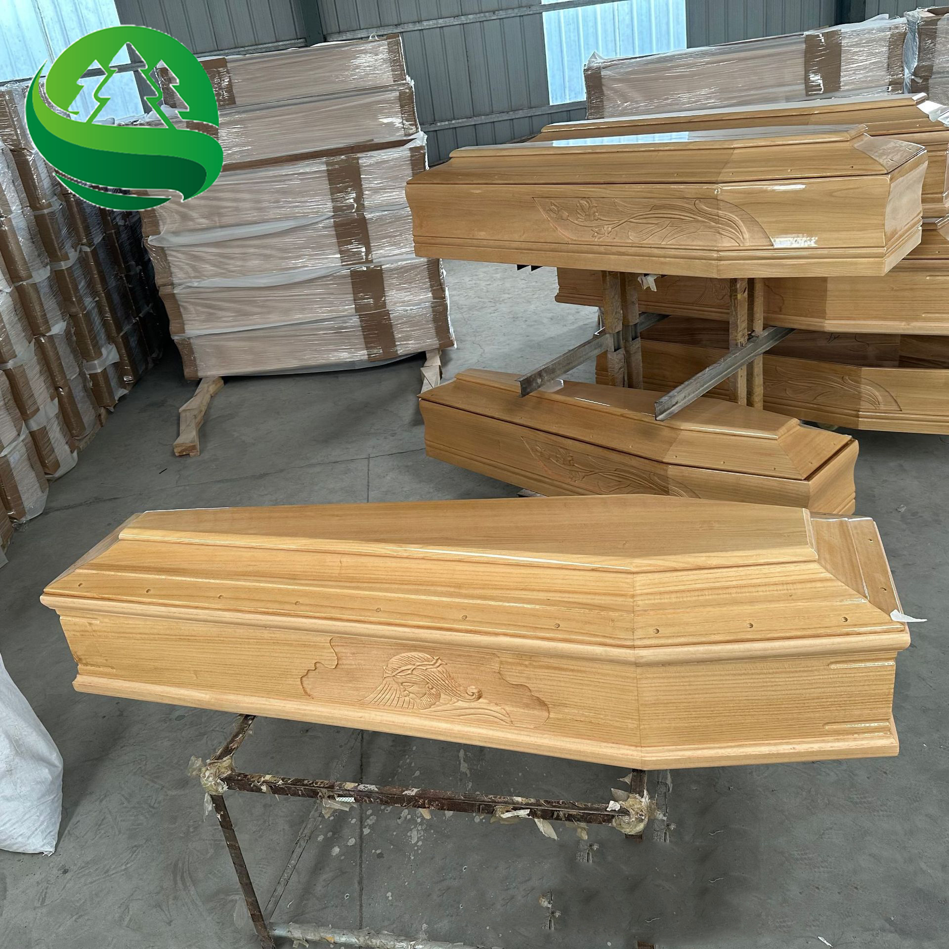 Luxury new design cheap wooden coffin european style coffin funeral casket