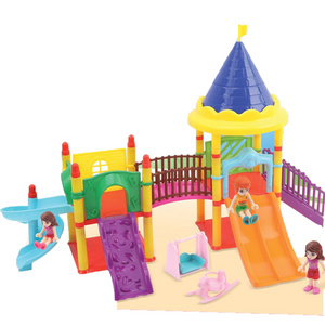 Hot Sale High Quality Plastic Slide Park With Boys and Girls Doll Play House Set With Swing For Kids1