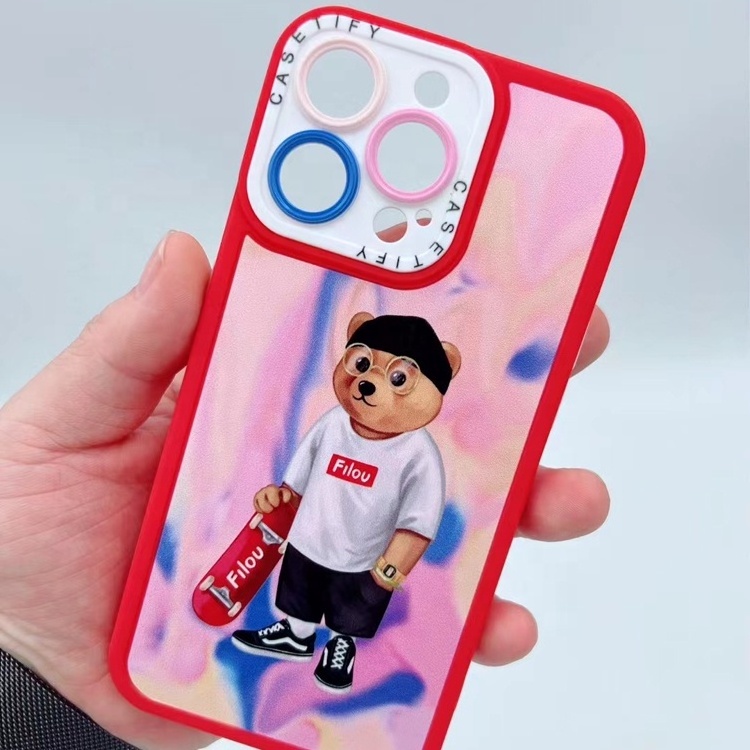 China supplier hot selling fashion luxury custom cute teddy bear mobile phone case for iphone 15 14 13 12 11 pro max plus 7 8