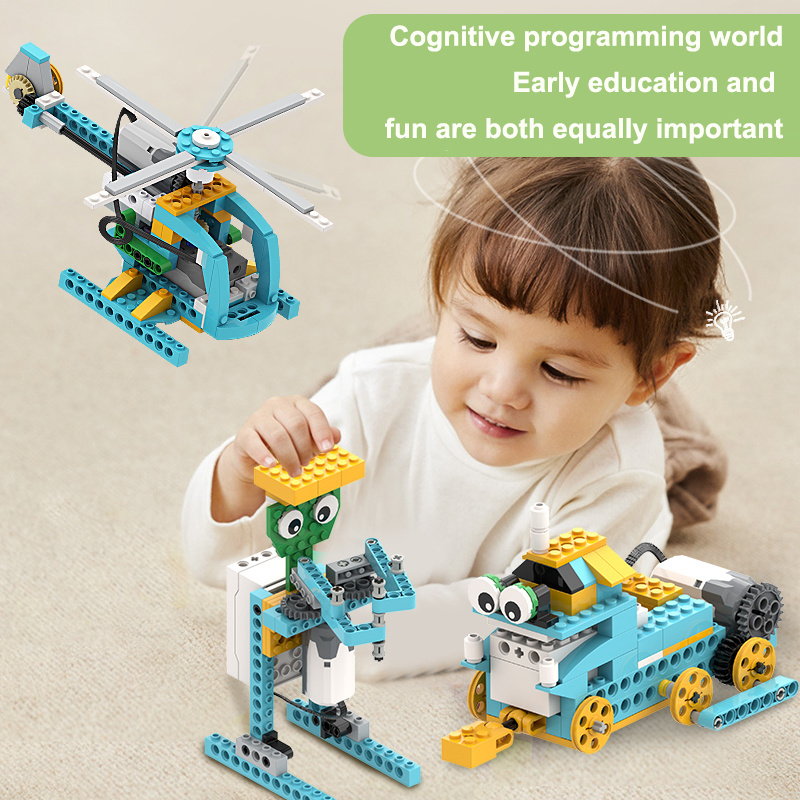 606PCS 52 in 1 DIY  Robot Electronic  Compatible With Legoed WEDO 2.0 STEM APP Programming toys  Building Blocks Sets Wholesale