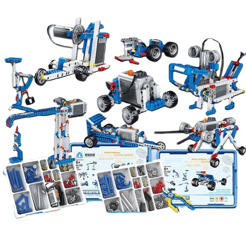 312 pcs programmable Building Block sets other educational toys 9686 Assembly Simple & Powered Machines Science Teaching Set