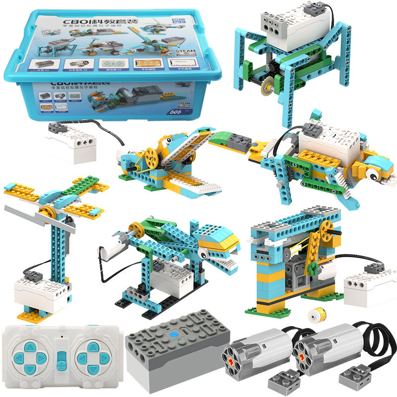 606PCS 52 in 1 DIY  Robot Electronic  Compatible With Legoed WEDO 2.0 STEM APP Programming toys  Building Blocks Sets Wholesale