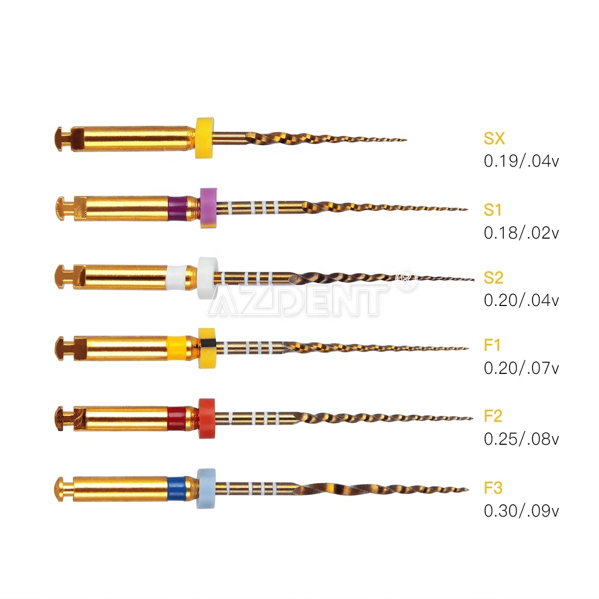 Engine Use Dental Endodontic Gold Taper NITI Rotary Files