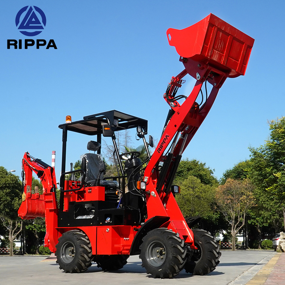 Chinese EPA Engine Wheel Loader 4x4 Mini Backhoe Excavator Loader 1.5 Ton Backhoe Loader