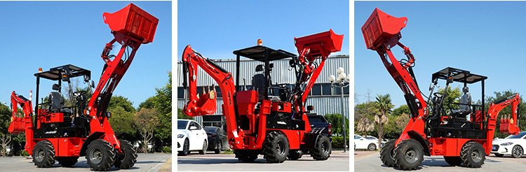 Chinese EPA Engine Wheel Loader 4x4 Mini Backhoe Excavator Loader 1.5 Ton Backhoe Loader