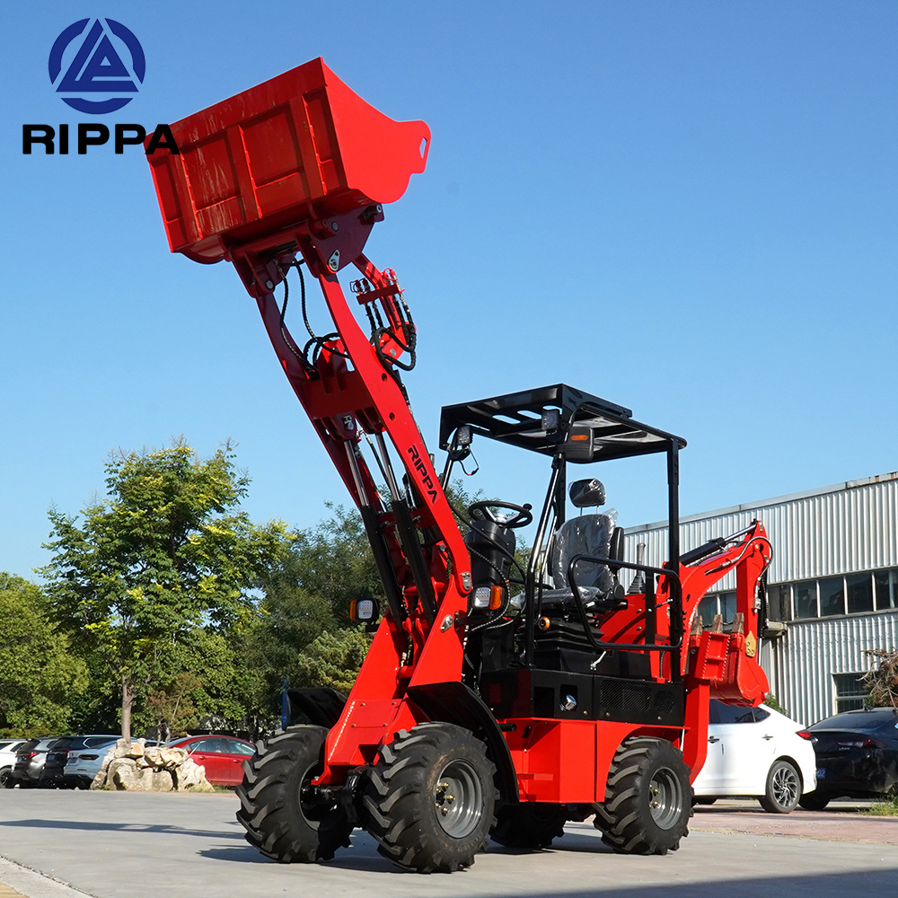 Chinese EPA Engine Wheel Loader 4x4 Mini Backhoe Excavator Loader 1.5 Ton Backhoe Loader