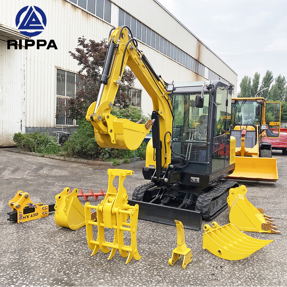 Rippa Mini Excavators Machine 3t 4t 5t 4 5 Ton Small Crawler Bagger Digger 3 Ton Mini Excavator