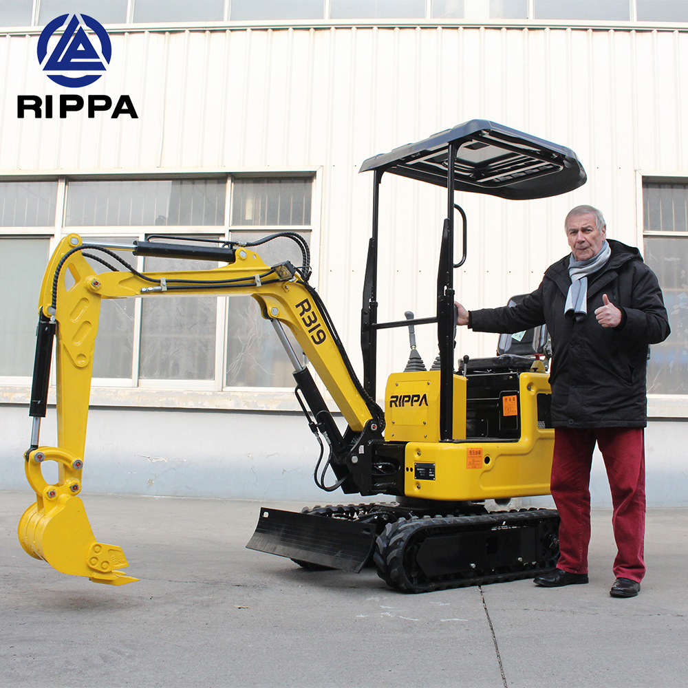 Rippa Mini Excavator Escavator Small Mini Bagger R319 1Ton Mini Escavatore