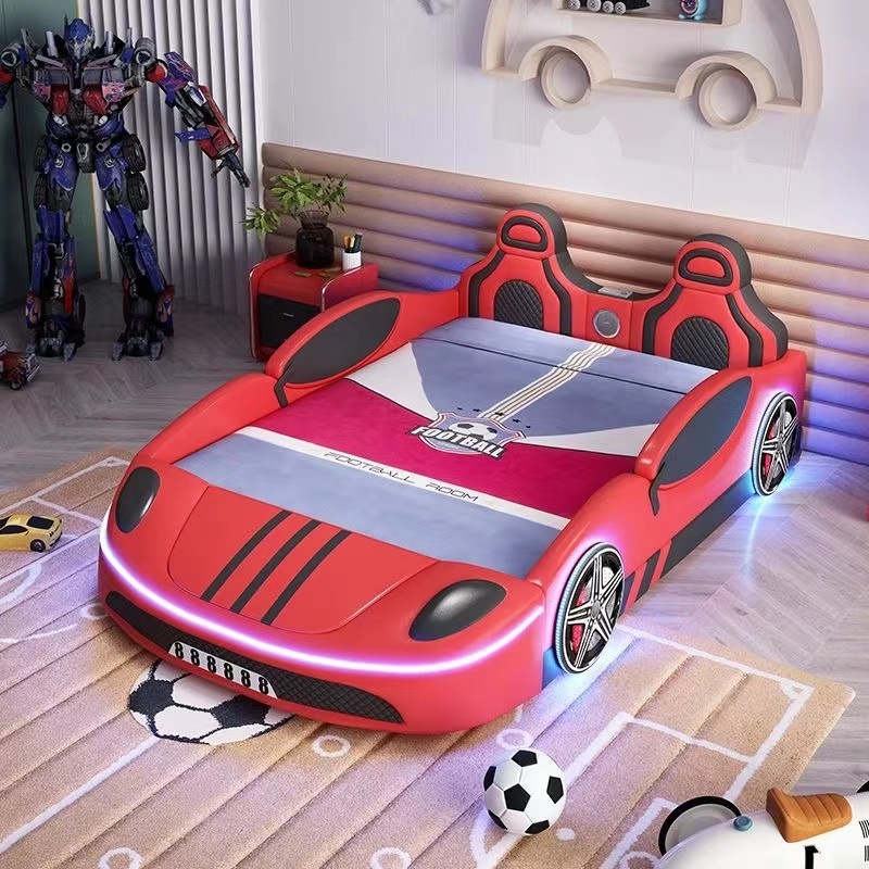 Kids' Car Beds High Quality Bedroom Furniture ABS Plastic LED Light Child Kid Race Car Bed for Kids Boy Beds with Music