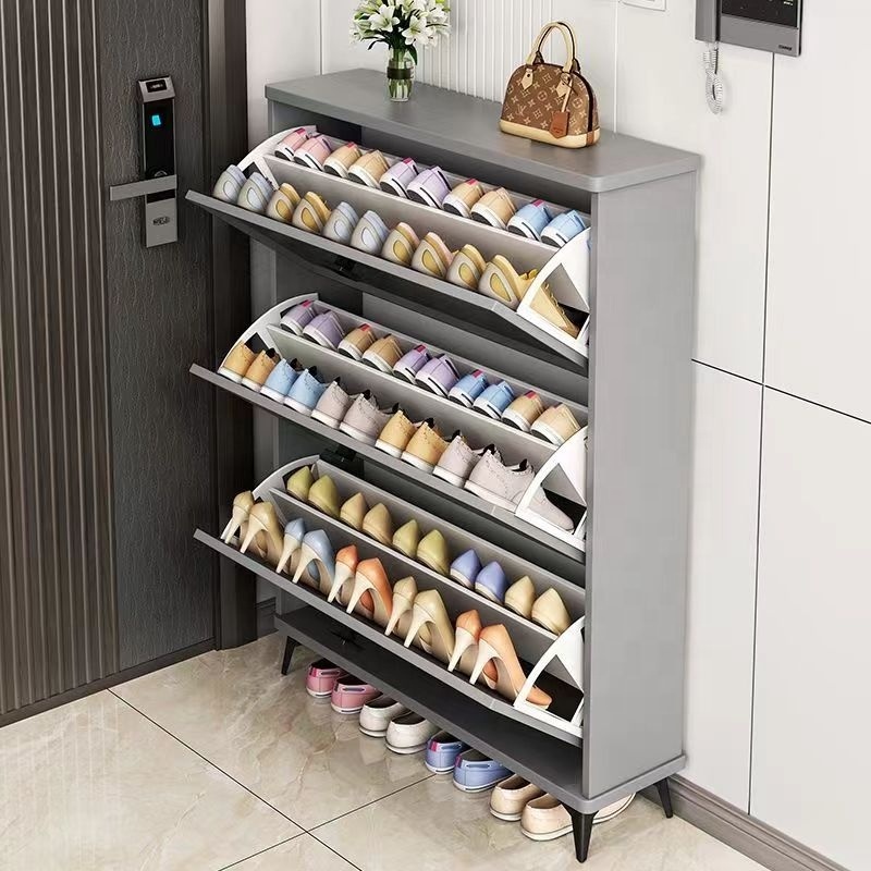 Nordic ultra-thin shoe cabinet integrated home living room hall locker shoe rack