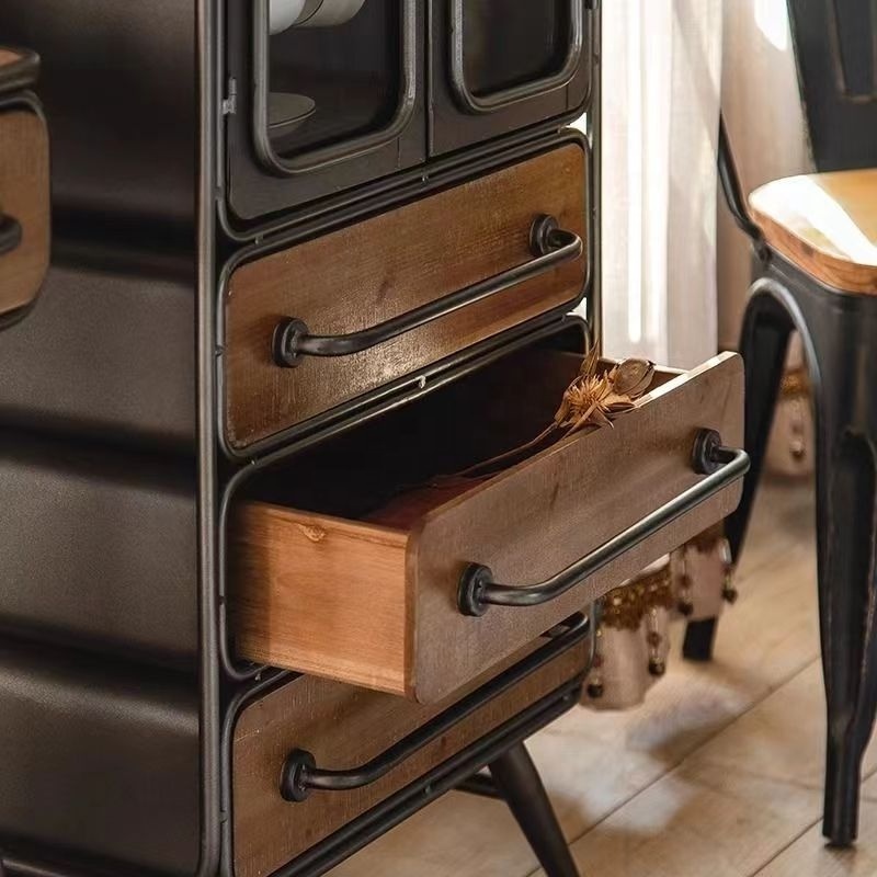 American retro chest of drawers Solid wood cabinet to do old style living room locker