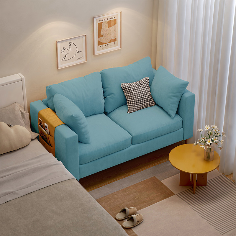 Apartment small sofa living room small apartment rental room fabric single murder INS wind bedroom double simple sofa