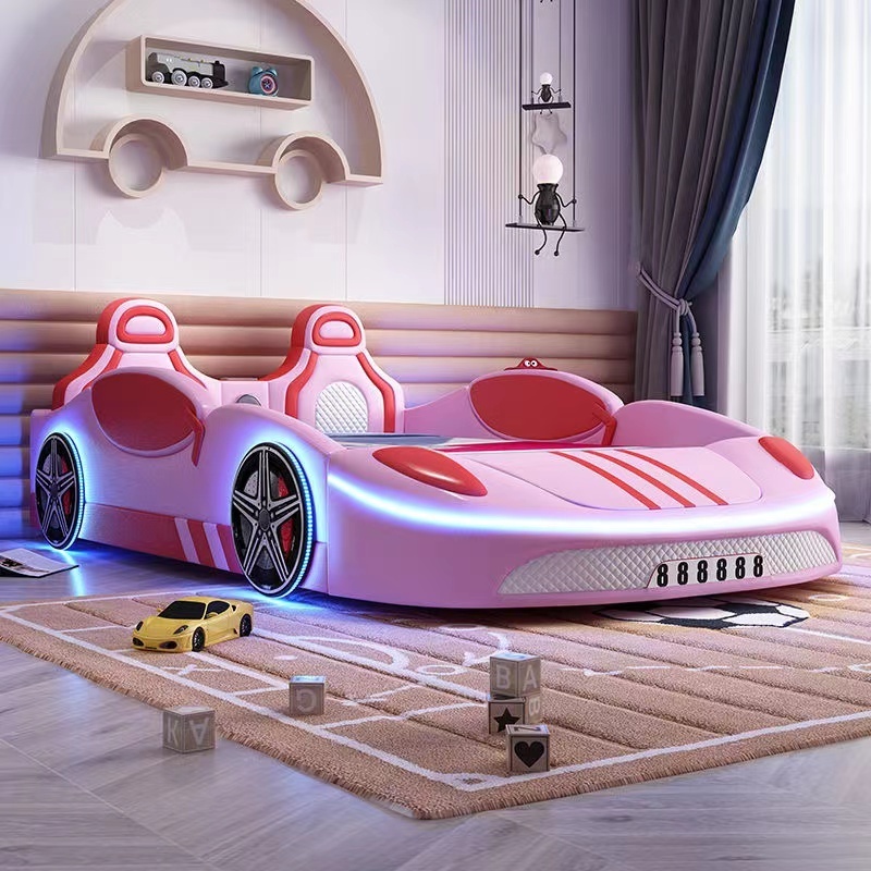 Kids' Car Beds High Quality Bedroom Furniture ABS Plastic LED Light Child Kid Race Car Bed for Kids Boy Beds with Music