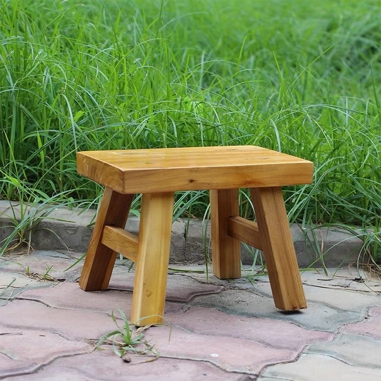 Chinese solid wood small stool American Canadian Ink square stool adult children small bench shoe chair