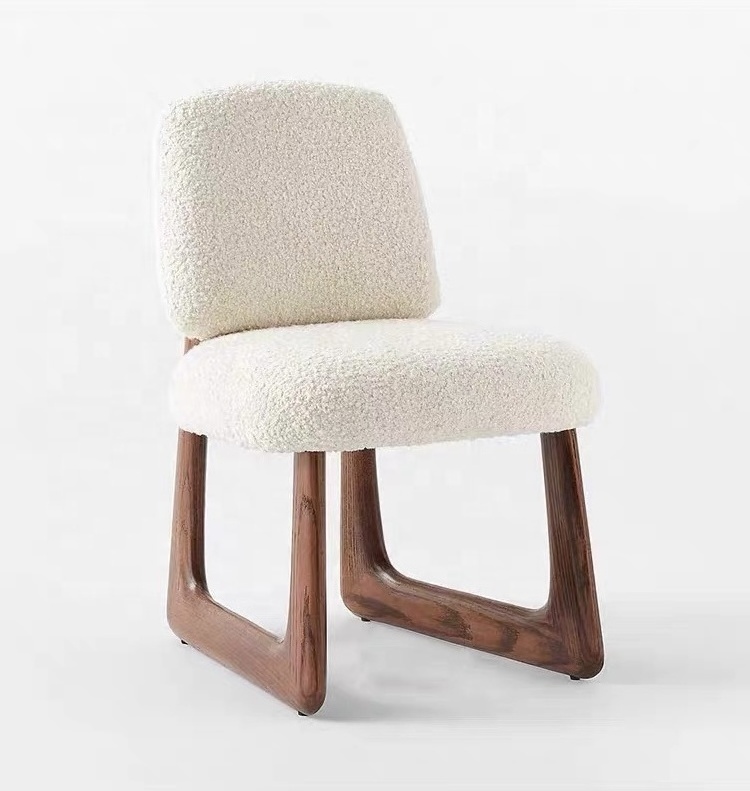 OEM New Introducing Mass Production Classical Design Modernist Pula Boucle Dining Chair