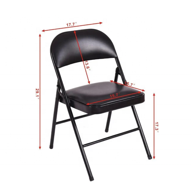 Wholesale cheap commercial stackable black metal folding chair wedding party events home office furniture folding metal chair