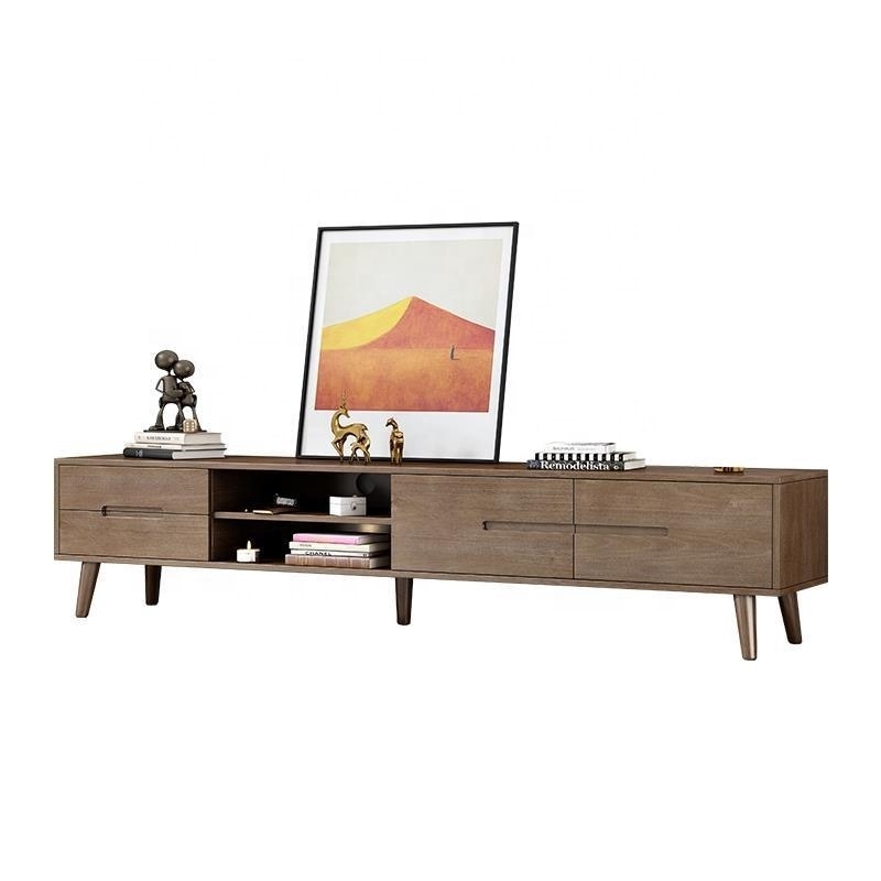 Nordic TV cabinet all solid wood simple modern small apartment coffee table TV cabinet combination set home bedroom high cabinet