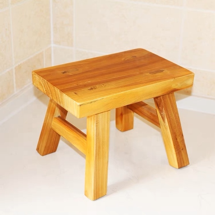 Chinese solid wood small stool American Canadian Ink square stool adult children small bench shoe chair