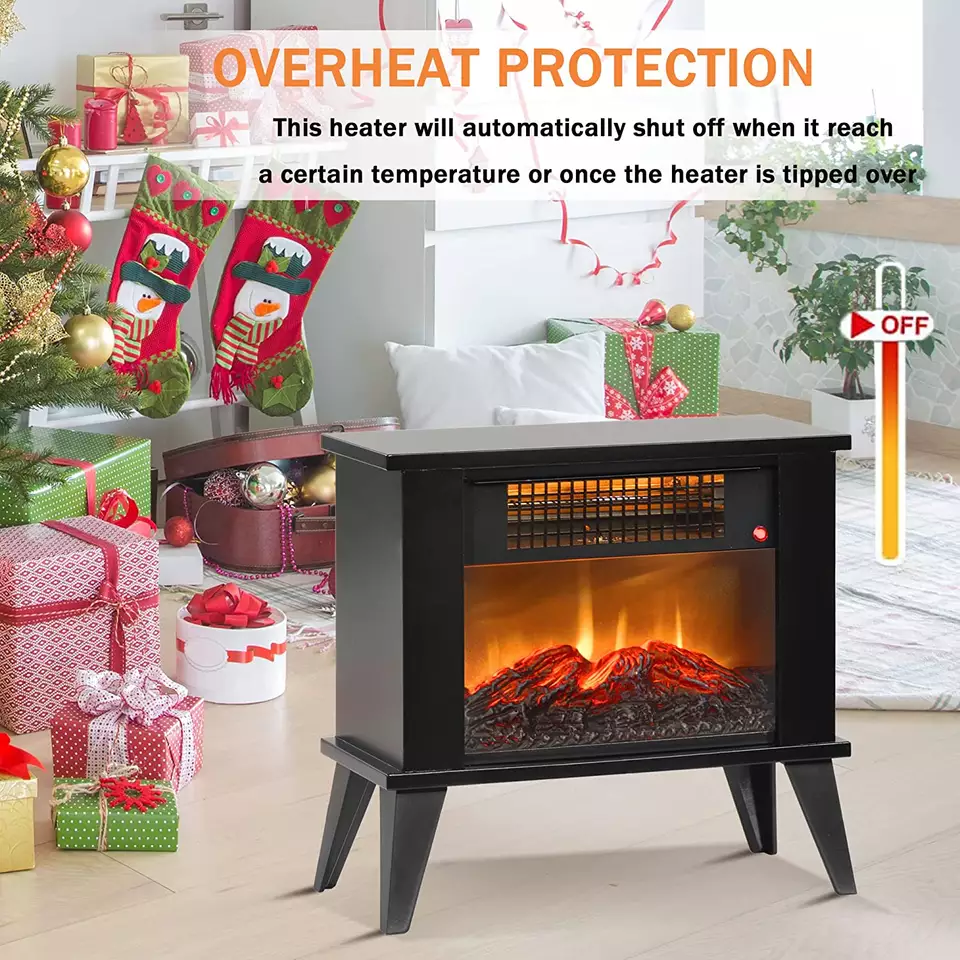 Modern European Freestanding Indoor Decorative Thermostat Control Electric Fireplace Heater