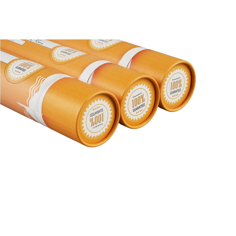 HOT Stamping kraft round paper tube packaging  with gold foil Customized exclusive logo t shirt